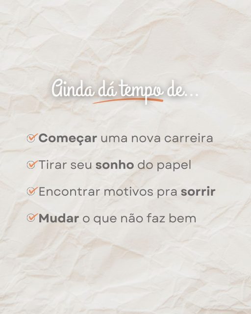 Sempre existe espaço para recomeçar, se aproximar dos seus objetivos e viver com mais propósito, alegria e bem-estar🧡
A psicanálise pode ser o caminho para compreender o que te impede de avançar, fortalecer suas escolhas e construir uma vida mais alinhada com quem você é!
Comece hoje! Pequenas decisões constroem grandes transformações.
